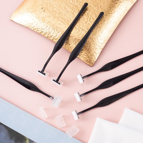 PAGOW 24 lâminas de barbear para sobrancelhas, lâminas faciais em forma de T para mulheres e homens,