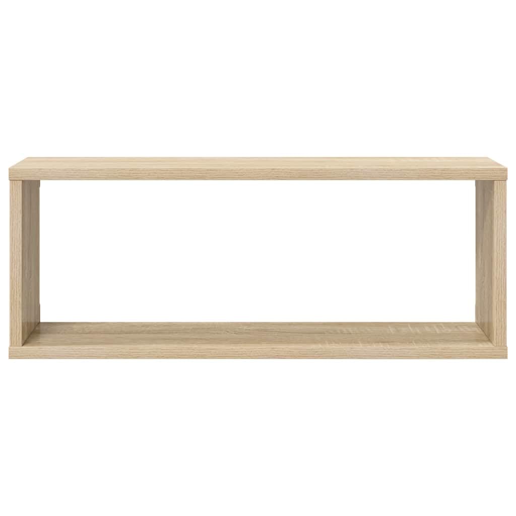 Juego de 6 estantes de pared de roble Sonoma, material de madera, 60 x 15 x 23 cm, almacenamiento decorativo para salón, cocina, baño, dormitorio, oficina, organizador de espacio de