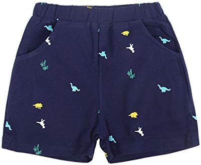 AmzBarley Toddler Baby Boy Outfit Cartoon Printed Short-Sleeve Tops T-shirt Casual Shorts 2 Piece Set Summer Clothes Age 7-8 Years