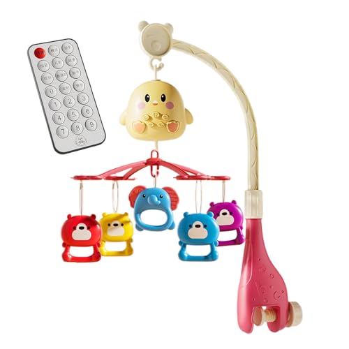 Yaztauho Móvil Musical Para Cunas | Móvil Para Bebé Con Control Remoto,Juguete Giratorio Portátil Para Decoración Dormitorio Juego Sueño Cochecito Moisés Cama 0-18 Meses Niños Niñas