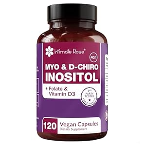 Intimate Rose Myo-Inositol & D-Chiro Inositol Supplement with Folate and Vitamin D – Support Hormonal Balance, Regular Cycles and Ovarian Health – 30-Day Supply – 40:1 Ratio Capsules