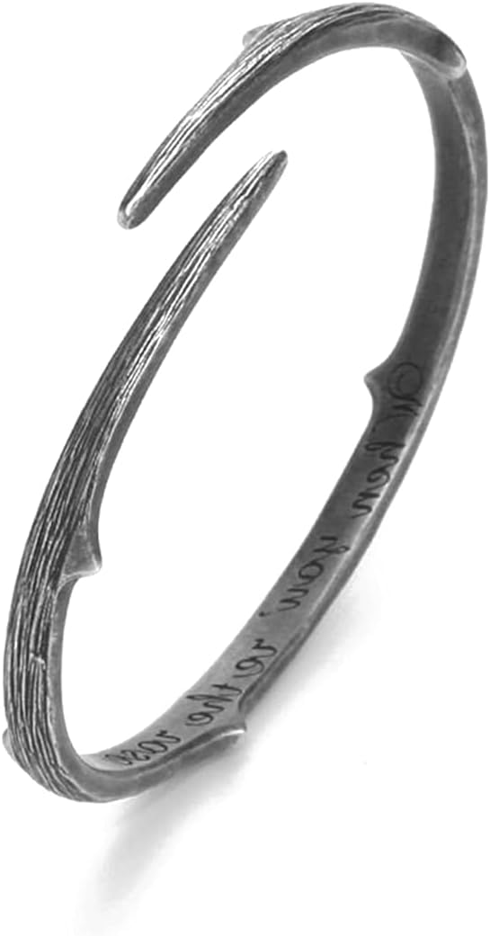 Caiyao Women Men Silver Lightweight Vintage Open Thorns Bracelet Retro Punk Safety Spur Cuff Bracelet Adjustable Gothic Barbed Bangle Hiphop Rock Jewelry for Teen-silver
