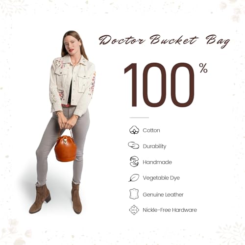 Image of OLD TREND Doctor Bucket Crossbody Handbag | Luxurious and Versatile Bag for Women | Genuine Cowhide Leather