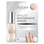 PODERM Smalto Rinforzante Unghie - Rosa cipria | Ripara e Rinforza le Unghie Danneggiate e Indebolite da Smalti Semipermanenti | Biotina, Silicio e Cheratina | Sviluppato da un Podologo in Svizzera