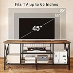 Gizoon 59.8" Industrial TV Stand for 55-65 Inch TVs, Rustic Brown, 3-Tier Media Entertainment Center with Open Shelves, Metal Frame, Sofa Table for Living Room, Bedroom, Office - Image 2