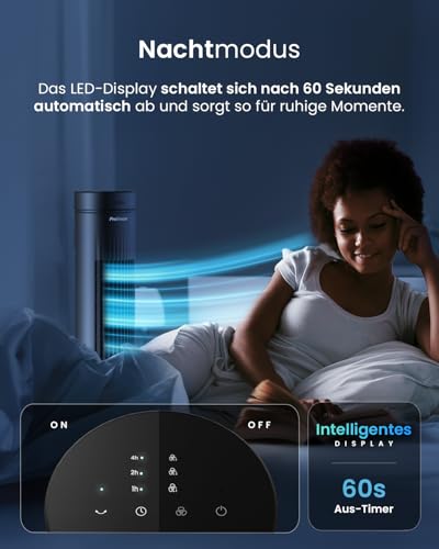 Pro Breeze Turmventilator mit Fernbedienung, 76cm Höhe - Ventilator 65° Oszillation, Timer, 3 Geschwindigkeiten – Leistungsstarker & energieeffizienter Ventilator leise für Schlafzimmer und Büro 6
