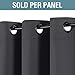 H.VERSAILTEX Microfiber Blackout Grey Curtains for Patio Door Thermal Insulated Living Room Curtains, Room Darkening Noise Reducing Blackout Curtain for Bedroom, Charcoal Gray (1 Panel), 52'W x 96'L
