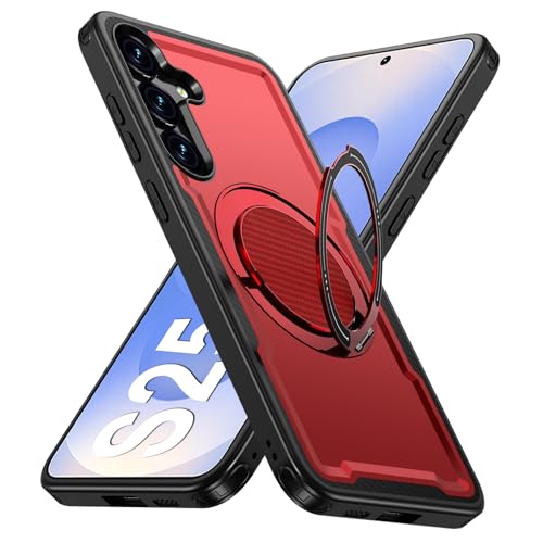Coque Samsung S25 S24 rouge Mag-Safe pour regarder vos vidéos avec anneau support