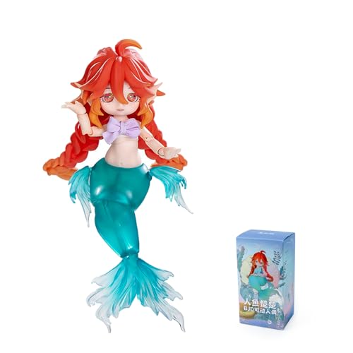 BEEMAI LuckyDoll Mermaid Neat Series 1 Set, 6 Boxes, Height Approx. 7.5 - 7.7 inches (19 - 19.5 cm), PVC & ABS, BJD Joint Action Figure, Pre-painted Present (Full Set)