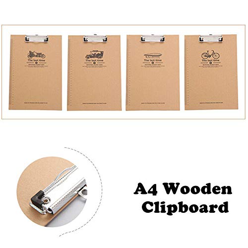16 stuks klemborden letterformaat milieuvriendelijk hout hardboard 9 x 12,5 voor A4-papier laag profiel clip met ophanglipje voor kantoor, school, klaslokaal, ziekenhuis, reizen, feest, bruin