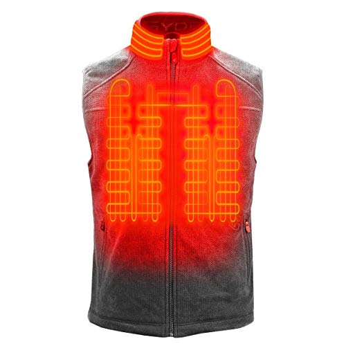 Gerbing Gyde Thermite Fleece Heated Vest for Men, Grey - 7V Battery