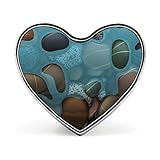 Broche de corbata de solapa con forma de corazón con piedras de agua de mar y guijarros, accesorios de ropa para hombres y mujeres, talla única, Poliéster