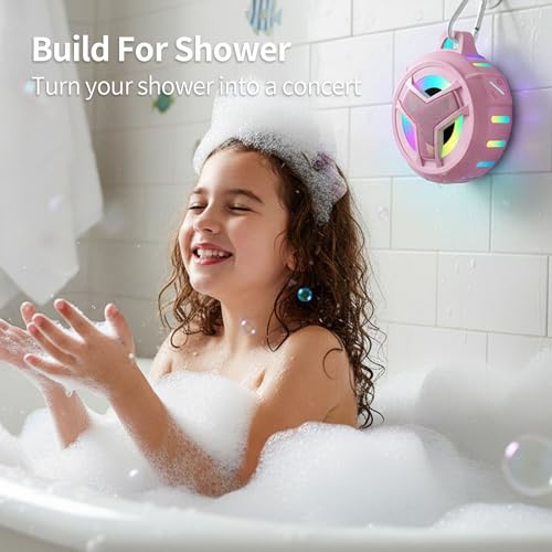 Image of EBODA Shower Waterproof Bluetooth Speakers Portable Gifts for Teen Girls | IP67 Wireless Small Speaker, 24H Playtime for Home, Pool, Kayak, Hiking, Boat, River Floating, Tween Girls Trendy Stuff-Pink