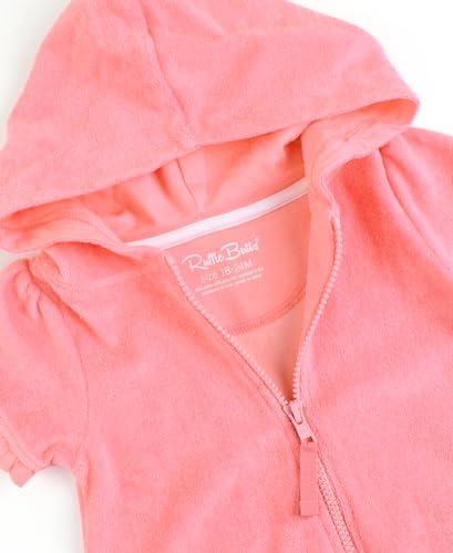 Image of RuffleButts Girls Terry Knit Full-zip Swim Cover-up - Swim Cover-Up