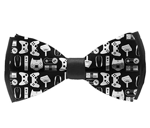 L Wright-King Mens Classic Pre Tied Satin Formal Tuxedo Bowtie Adjustable Black Video Game #TOP2