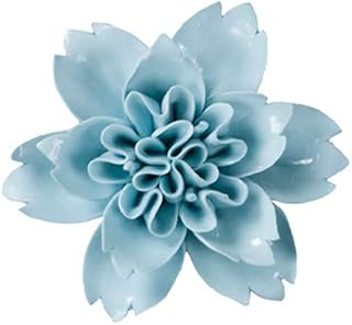 Insiswiner Flores decorativas de cerámica 3D de 7 cm, color azul