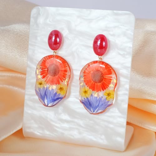 Pressed Flower Earrings | Handmade Earrings | Drop and Dangle Earrings | Gift for Woman | Christmas Gift | Valentine's Day Gift3