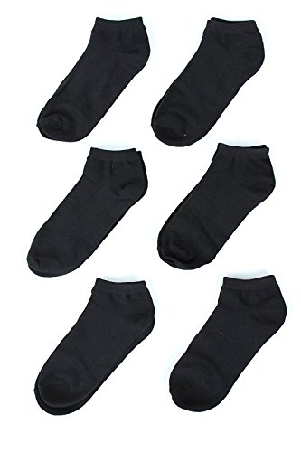 Mamia Women's 6 Pairs Of Ankle Socks Low Cut Sport Peds - Black, 6-8