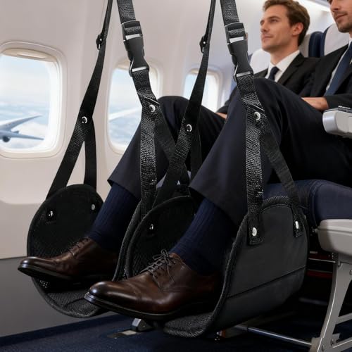 Hamaca reposapiés para avión ajustable que alivia la presión lumbar 2