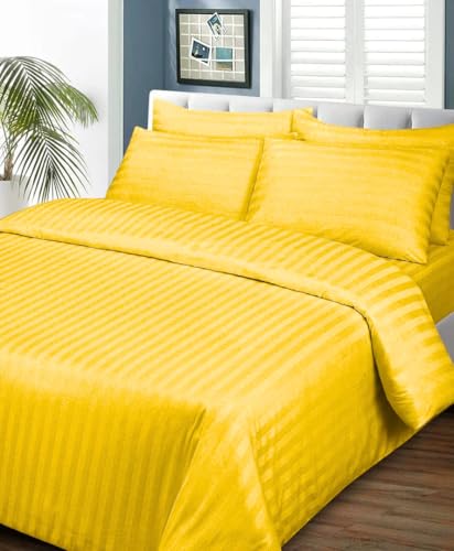 Image of Sofrito Micorfiber - Cotton Feel Duvet /Comforter Cover (Double - 91 inchx101 inch - Inches) with Solid Zipper Clousre - Yellow | Solid Zipper Closure & Four Corner Ties |