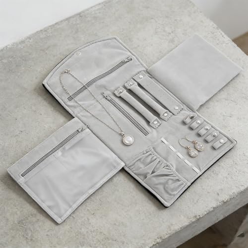 Estuche para joyas con compartimentos múltiples Didiseaon: protección enrollable y portátil 7