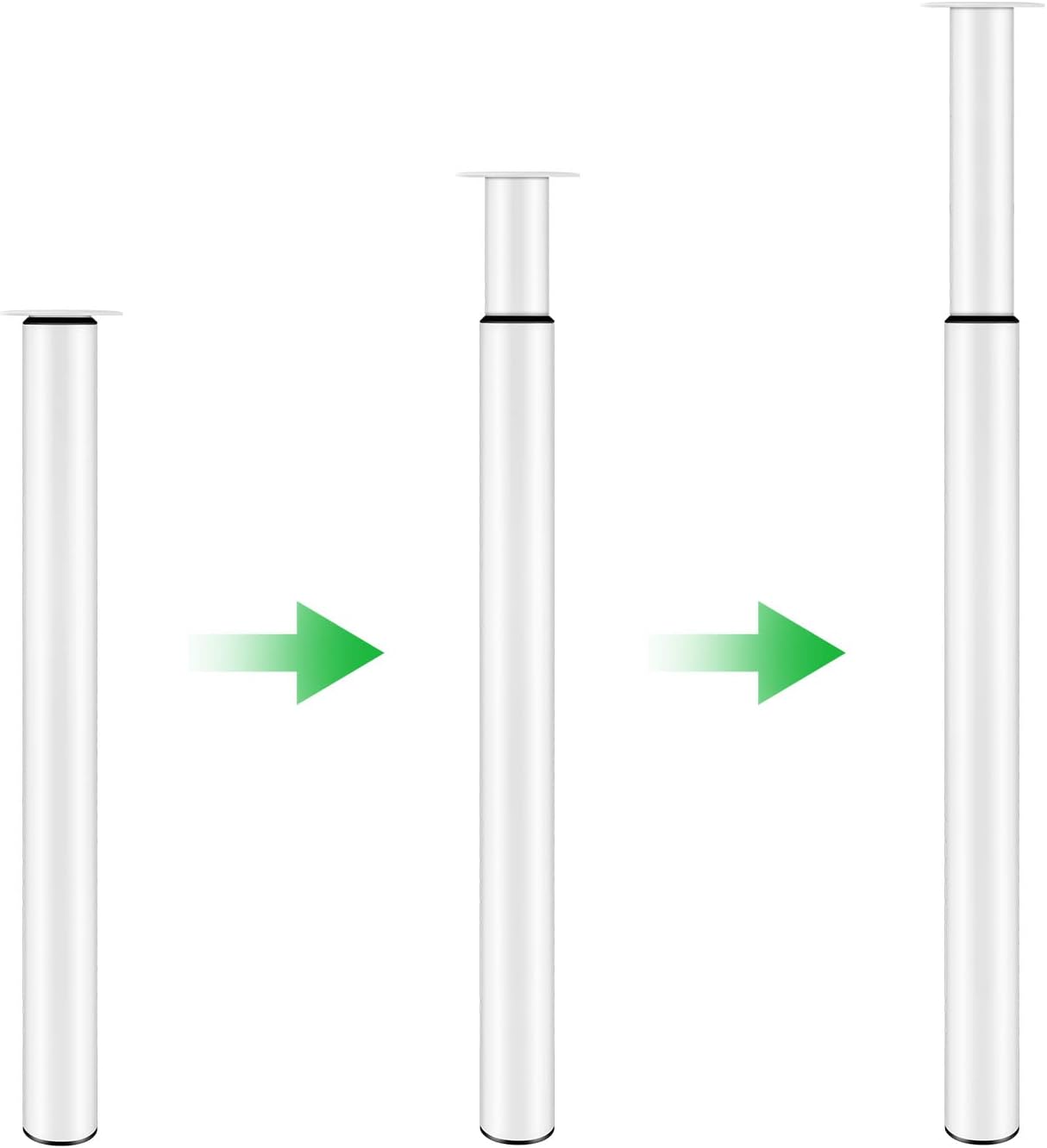 Dhouse 1 Pcs Breakfast Bar Legs Adjustable 710-1100mm Table Leg Metal Folding Coffee Table Leg for Work Table Coffee Table Bar Table (White)