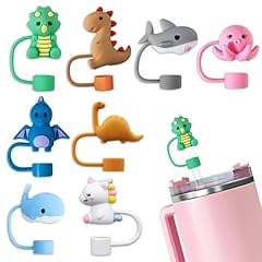 8pcs-Dinosaur-Straw-Covers