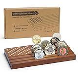 Samplife Soporte para monedas de desafío, caja de 6 filas con bandera estadounidense