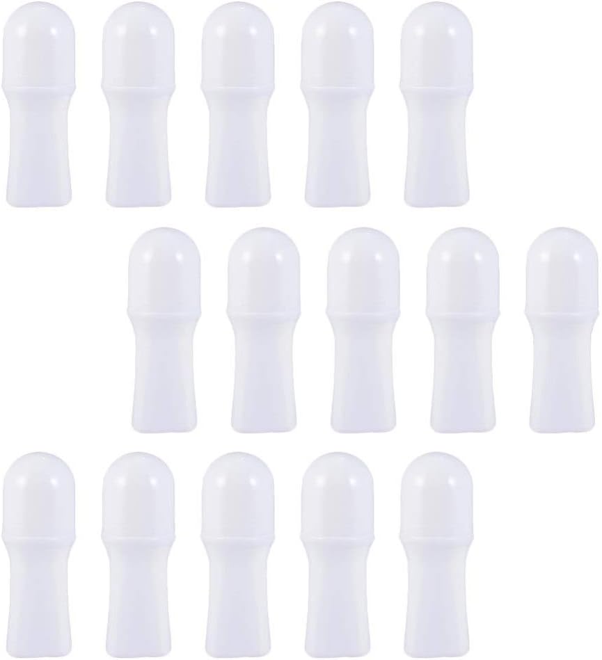 Beaupretty Travel Empty Refillable Roll On Bottles: 30mlPlastic Roller Bottle DIY Containers for Essential Oils Cosmetics Lotion 15pcs Glass Containers