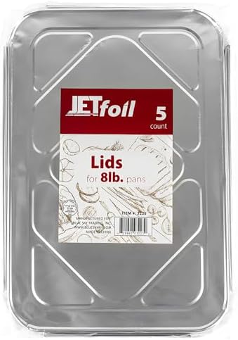 Heavy-Duty Silver Aluminum Lids For 8 lb. Oblong Pans - (Pack of 5) - Premium Quality - Perfect for Meal Prep, Catering & Events image 5