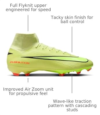 Nike Mercurial Superfly 10 Pro Firm-Ground High-Top Soccer Cleats (Limelight/Hyper Crimson/Volt)