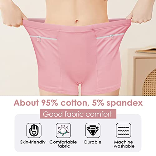 Anlinkshine Women's Underwear With Secret Pockets Panties, 2 Packs Travel Boxers With Secret Pocket, Money Belt For Travel Women Hidden (Pink) - Xl Size #TOP1