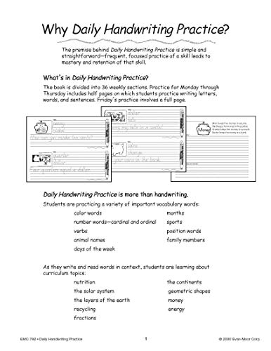 Evan-Moor Daily Handwriting Practice Modern Manuscript, Kindergarten-Grade 6, Homeschooling and Classroom Resource Workbook, Penmanship, Writing, Letter Placement, Spacing, Alphabet Synonyms - Image 3