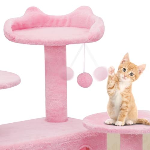 Torre para Gatos Moderna Athena 77 pulg Altura con Rascador y Consolas miniatura 6