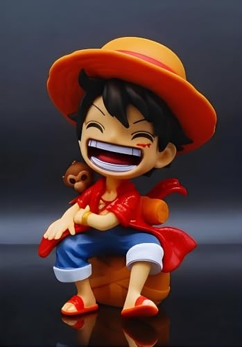 Image of Premium Action Figures Collectible for Office Desk, Study Table, Car Dashboard, Decoration for Anime Lovers, Fans, Kids, Collectors (Luffy Laughing 12cm)