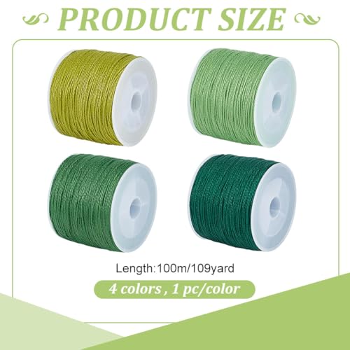 FREEBLOSS 4pcs Hilo Sashiko 100% Algodón 4 x 100m (109yds) Hilos Japoneses para Bordado Sashiko de 2 hebras para Costura a Mano y Suministros de Bordado (Verde), Total 400m/437yds miniatura 2