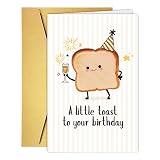 CTVSPC Funny Pun Toast Birthday Card for Him Her, Cute Bread Birthday Card Gift for Women Men Best...