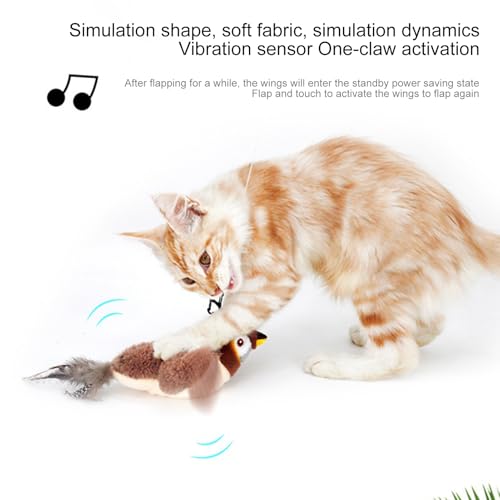 Oiseau pour chats interactif stimulant avec simulation chant de moineau et parfum à chat - 8
