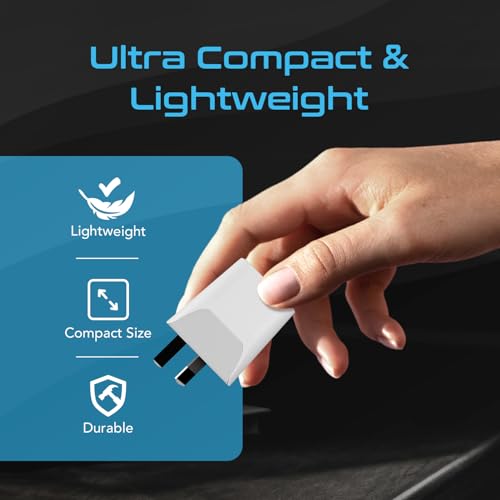 Image of Australia, New Zealand, China Travel Adapter Plug by Ceptics, Dual USB Input - Ultra Compact - USA to Type I - Perfect for Cell Phones, Chargers, Cameras, Tablets, and More (CTU-16)