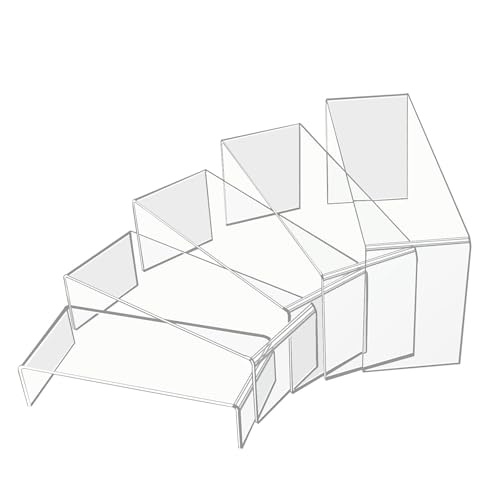 Rarapop Présentoir en acrylique - Lot de 5 plateformes en acrylique transparent - Idéal pour cupcakes, pâtisseries, bijoux, parfums, figurines