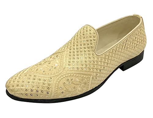 Punjabi Jutti for Men's Loafer shoes Embroidery slip-On Party Shoes Mojaris Wedding Bridal Dress Shoes
