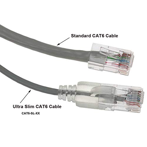 Cable de red Cat 6 UTP de 6 pies con blindaje delgado miniatura 2
