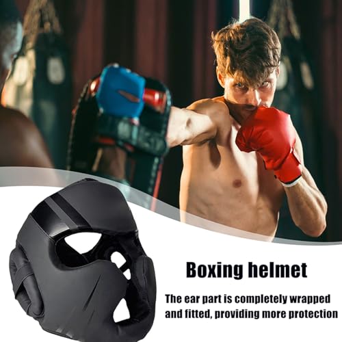Casco protector de cabeza Muay Thai absorbente de impactos con visera anti lesiones 2