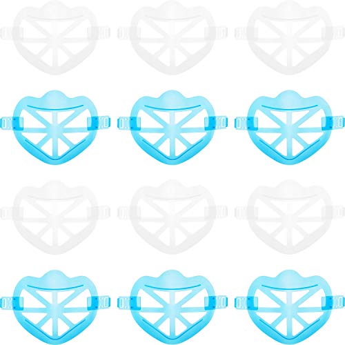 36 Pieces 3D Face Inner Bracket Inner Support Frame Nose Pad Lipstick Protection Stand Bracket to Increase Breathing Space or Help Breathe Smoothly, White, Blue