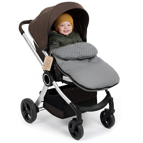 Saco para Carrito y Buggy de Invierno 90x45 cm - Saco de Invierno Forro Cálido Manta Envolvente Accesorio Bebé cálido Minky Gris