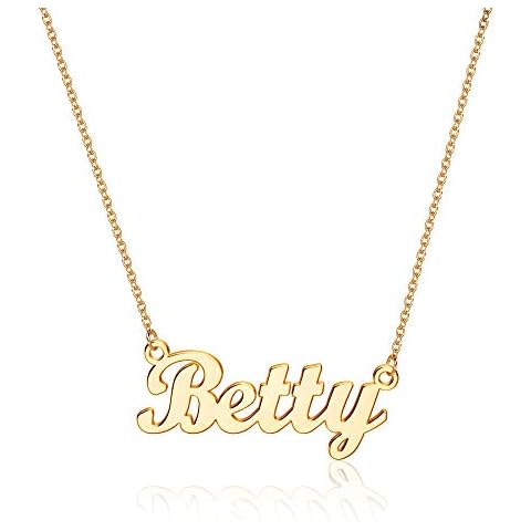 Custom Name Necklace Personalized, 14K Gold Plated Personalized Necklaces for Women Name Jewelry, Gold Nameplate Necklaces for Teen Girls Gifts Cover