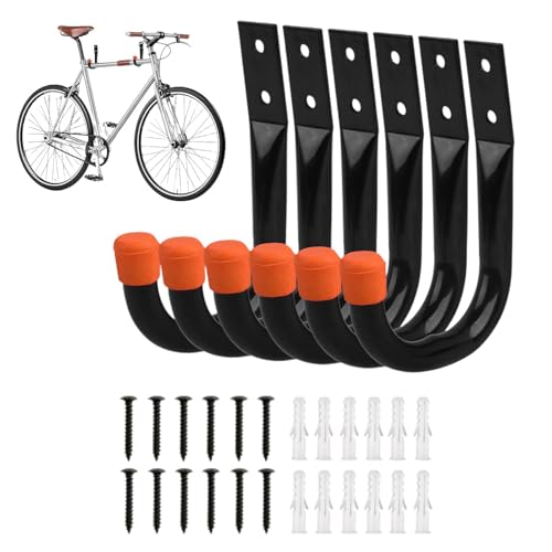 Ketunedi ガレージ収納ユーティリティフック、ガレージ用ラダーフック, 6 ピース/セット自転車フック高耐久 J フック, 自転車フック、ユーティリティフック 壁掛けはしご、自転車、ホース用