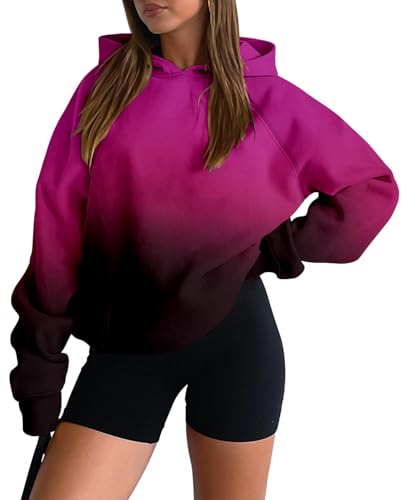 onlypuff Women Pullover Sweatshirt Long Sleeve Hoodies Kangaroo Pocket Fleece Basic Sweater