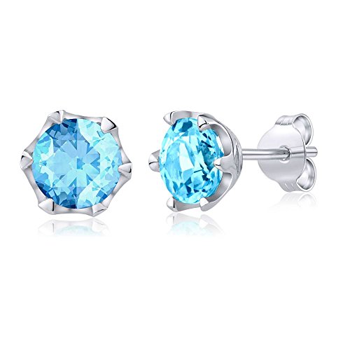 Boucles d'oreilles argent 925 et topaze swiss bleue le cadeau idéal pour marquer un anniversaire