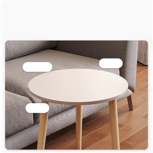 Table basse ronde en bois blanc moderne de salon et balcon - 7